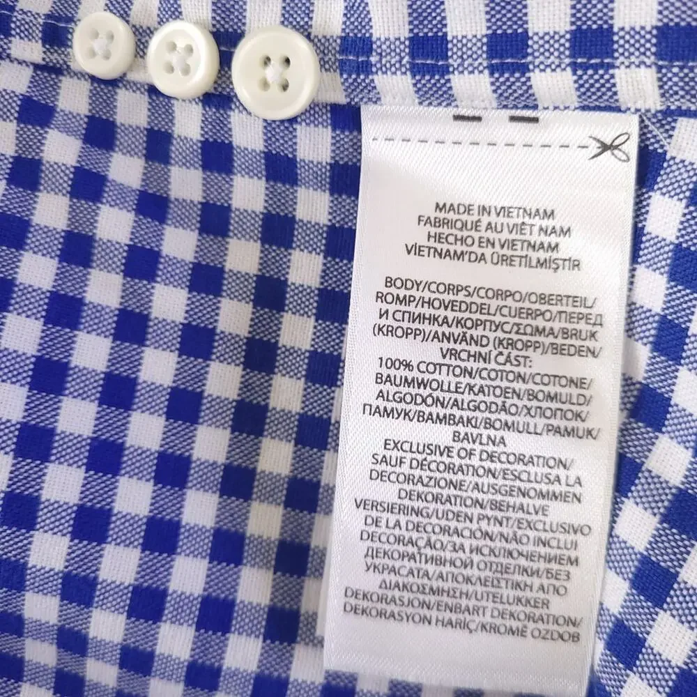 Polo Ralph Lauren Gingham Oxford Shirt Size XL Blue Preppy Pony Long Sleeve